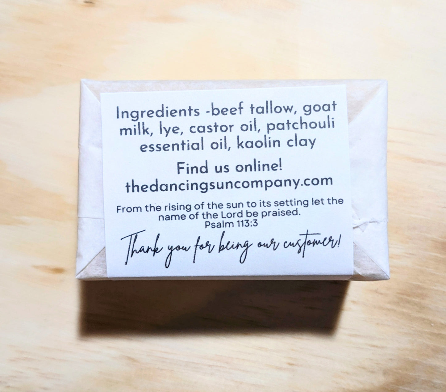All-Natural Soap - Patchouli Goat Milk and Tallow Soap