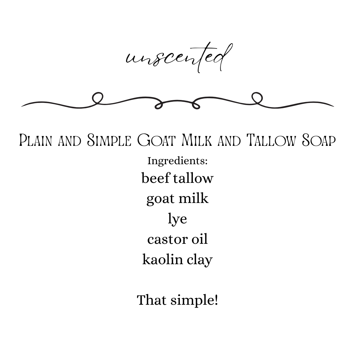 All-Natural Soap - Plain & Simple Goat Milk and Tallow Soap - Unscented