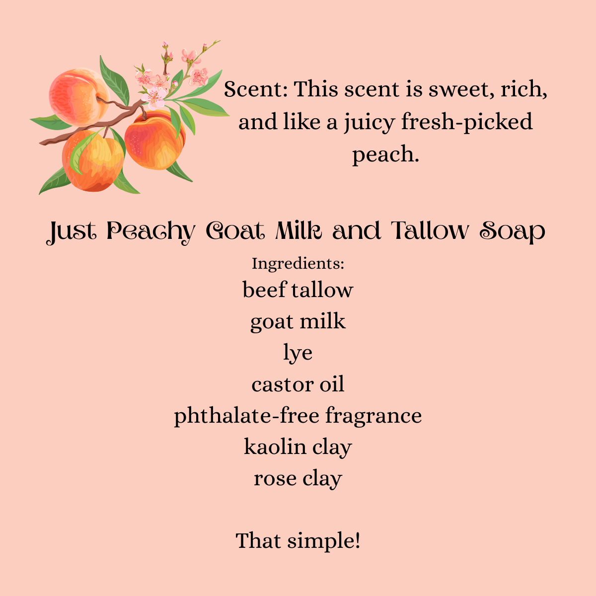 Just Peachy Goat Milk and Tallow Soap