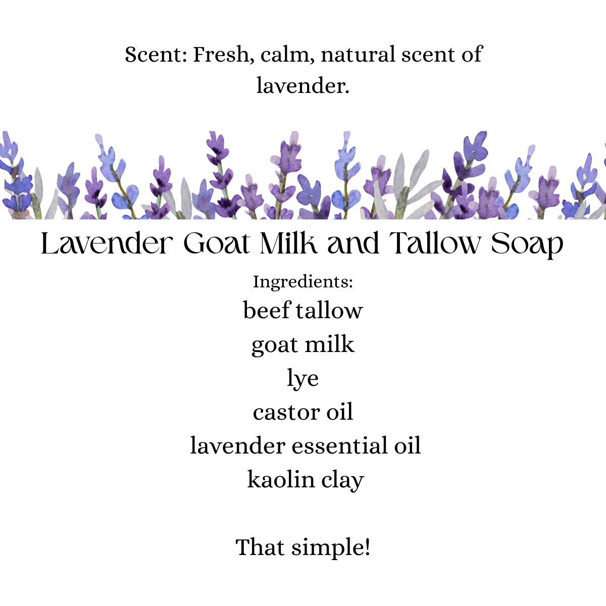 All-Natural Soap - Lavender Goat Milk and Tallow Soap