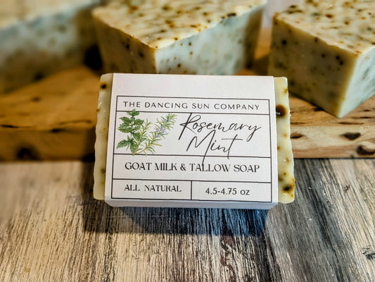 All Natural - Rosemary Mint Goat Milk and Tallow Soap