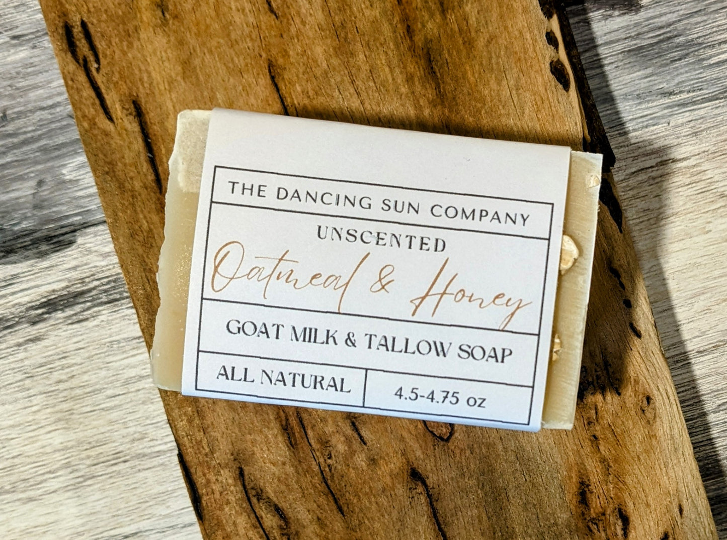 All Natural - Oatmeal and Honey Goat Milk and Tallow Soap, Unscented