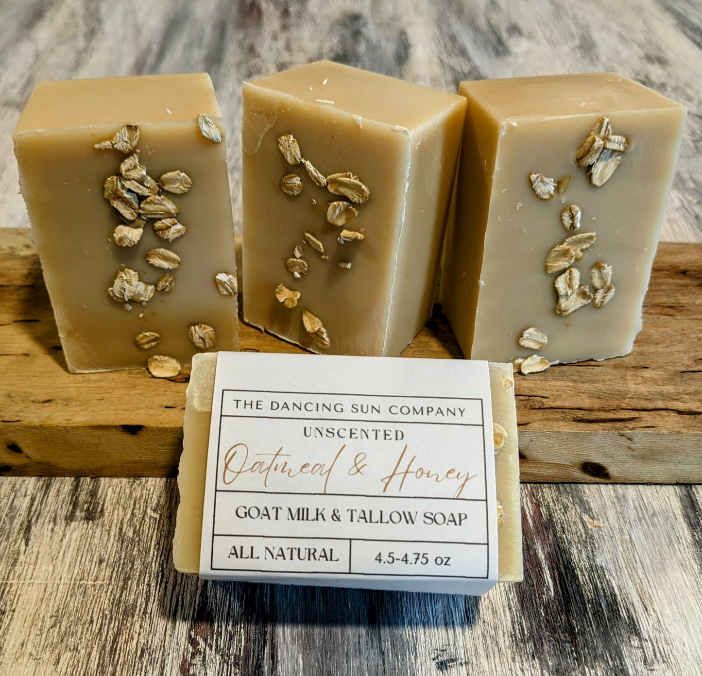 All Natural - Oatmeal and Honey Goat Milk and Tallow Soap, Unscented