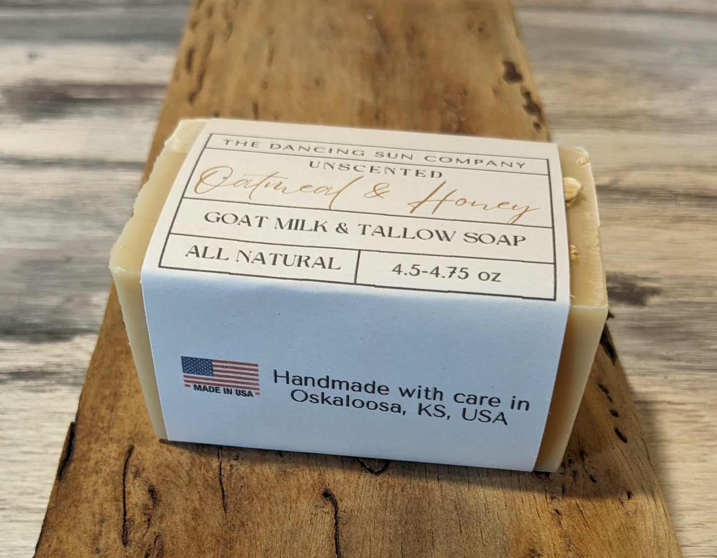 All Natural - Oatmeal and Honey Goat Milk and Tallow Soap, Unscented