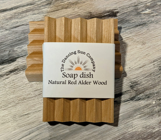 Wooden Soap Dish, Natural Red Alder Wood Soap Draining Dish