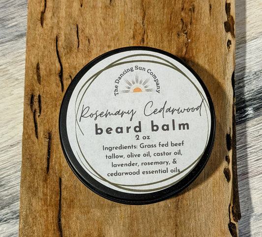 Rosemary and Cedarwood Tallow Beard Balm, Natural Beard Balm