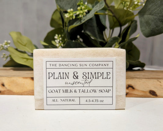 All-Natural Soap - Plain & Simple Goat Milk and Tallow Soap - Unscented