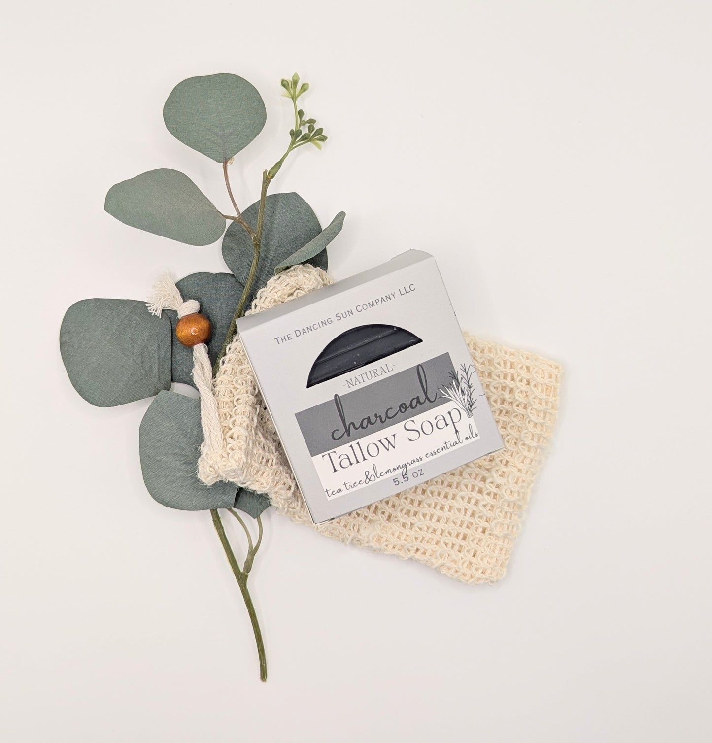 Charcoal Tallow Soap -lemongrass and tea tree