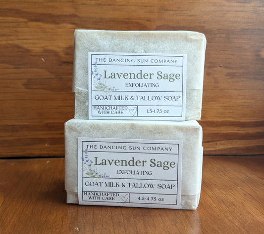 Lavender Sage Goat Milk and Tallow Soap, Exfoliating